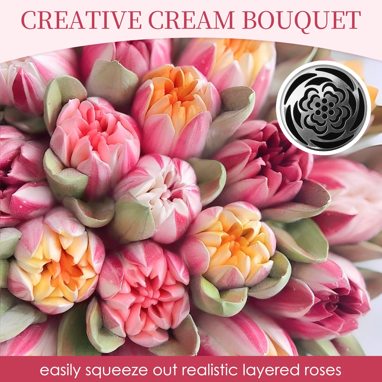 6/8Pcs Flower Russian Piping Tip Set DIY Baking Cupcake Cookie Decorating Stainless Steel Layered Rose Icing Tip Kitchen Gadgets